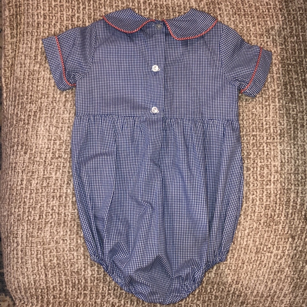 Three Sisters Embroidered Gingham Romper 🦞 - Picture 3 of 16